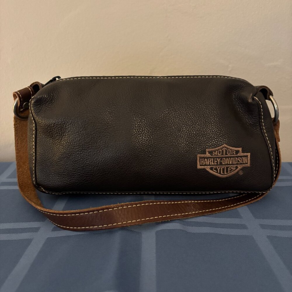 Harley Davidson Brown Leather Mini Shoulder Bag